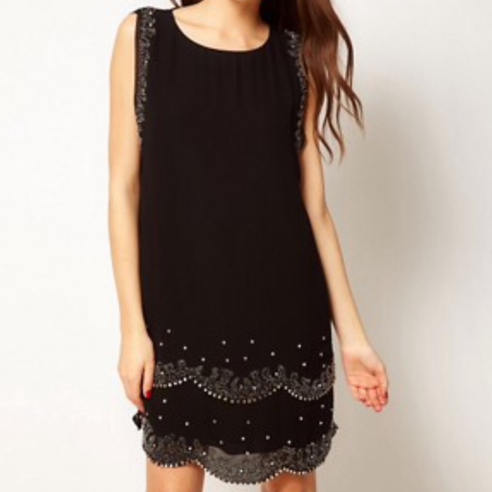NWOT Ted Baker Cute 20's style Black beaded Dress